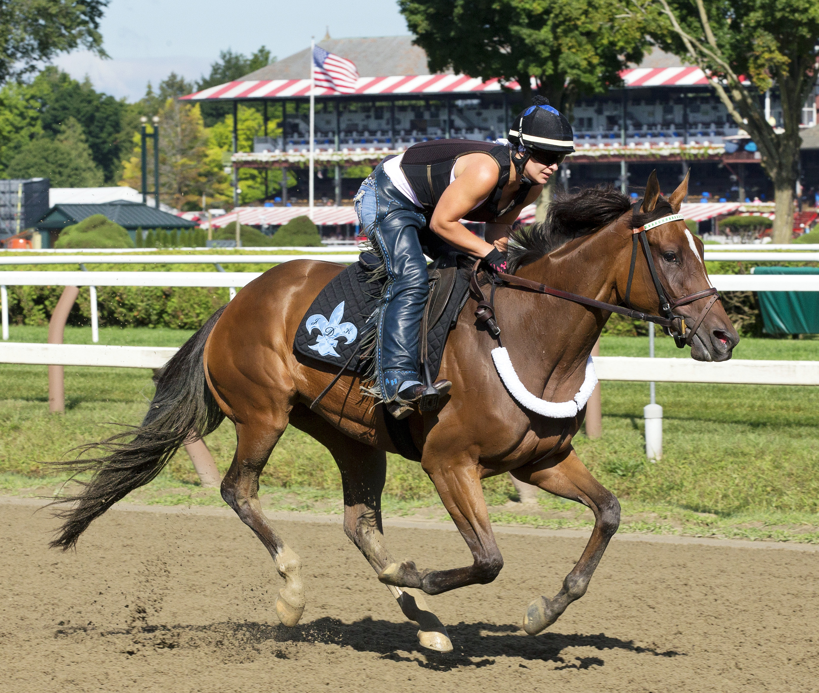Danette trains at Saratoga on Aug. 12
