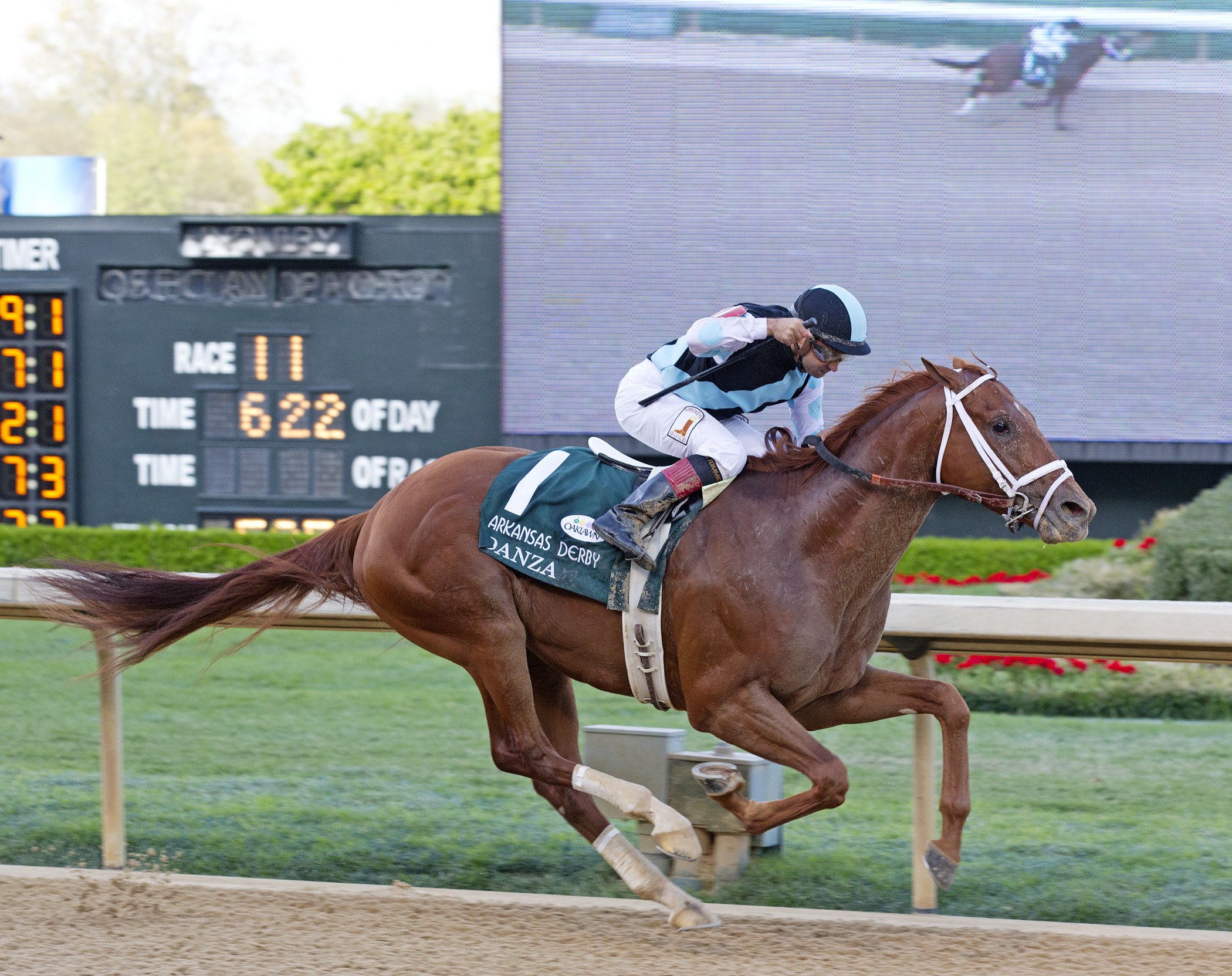 Danza with Joe Bravo up wins the Arkansas Derby