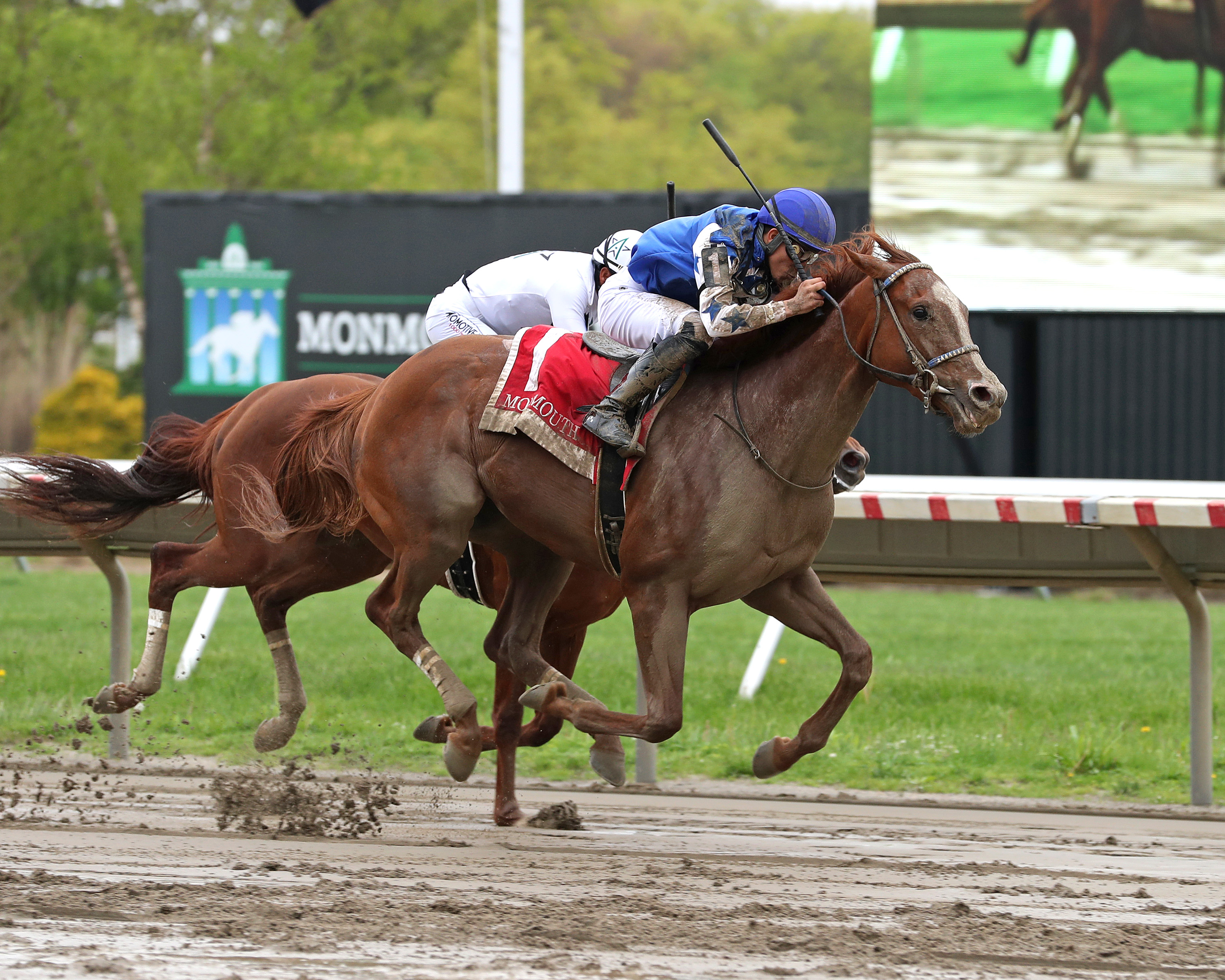 Dash Attack defeats Dean's List in the Long Branch Stakes at Monmouth on May 14 2022