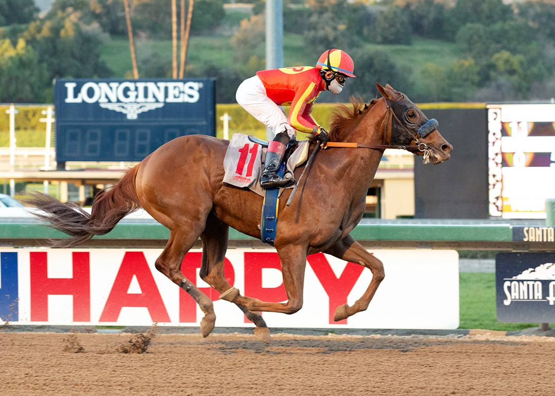 Defunded wins a March 6 maiden race at Santa Anita Park