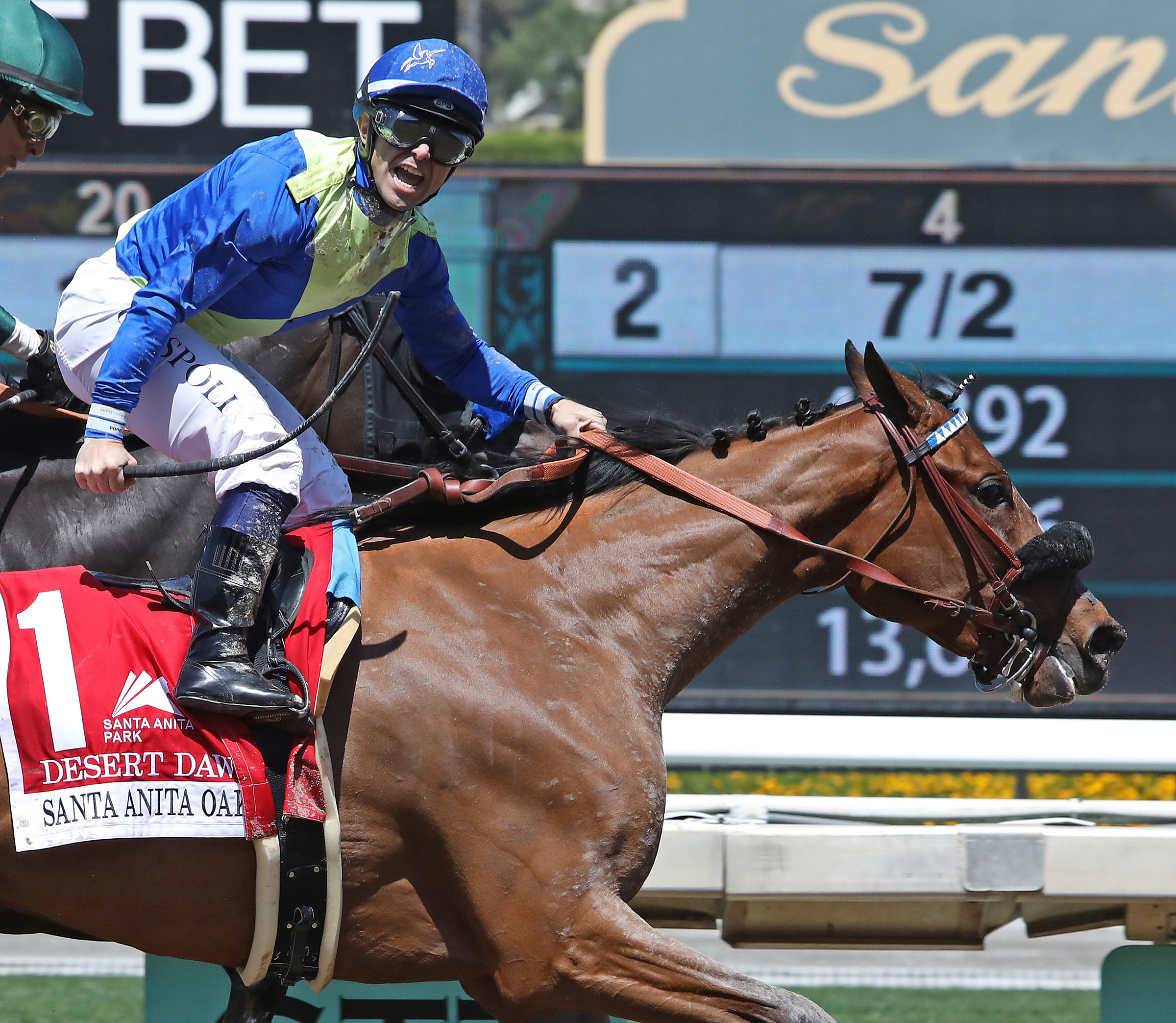 Desert Dawn wins Santa Anita Oaks 4-9-2022