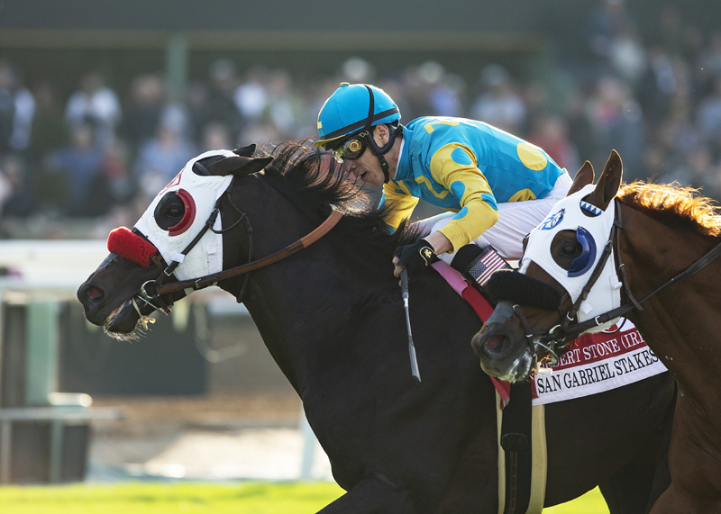 Desert Stone wins the 2020 San Gabriel Stakes