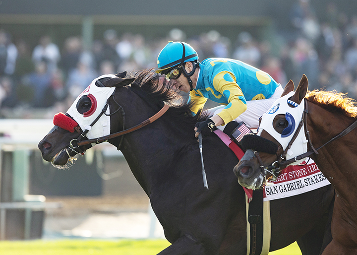Desert Stone wins the 2020 San Gabriel Stakes at Santa Anita