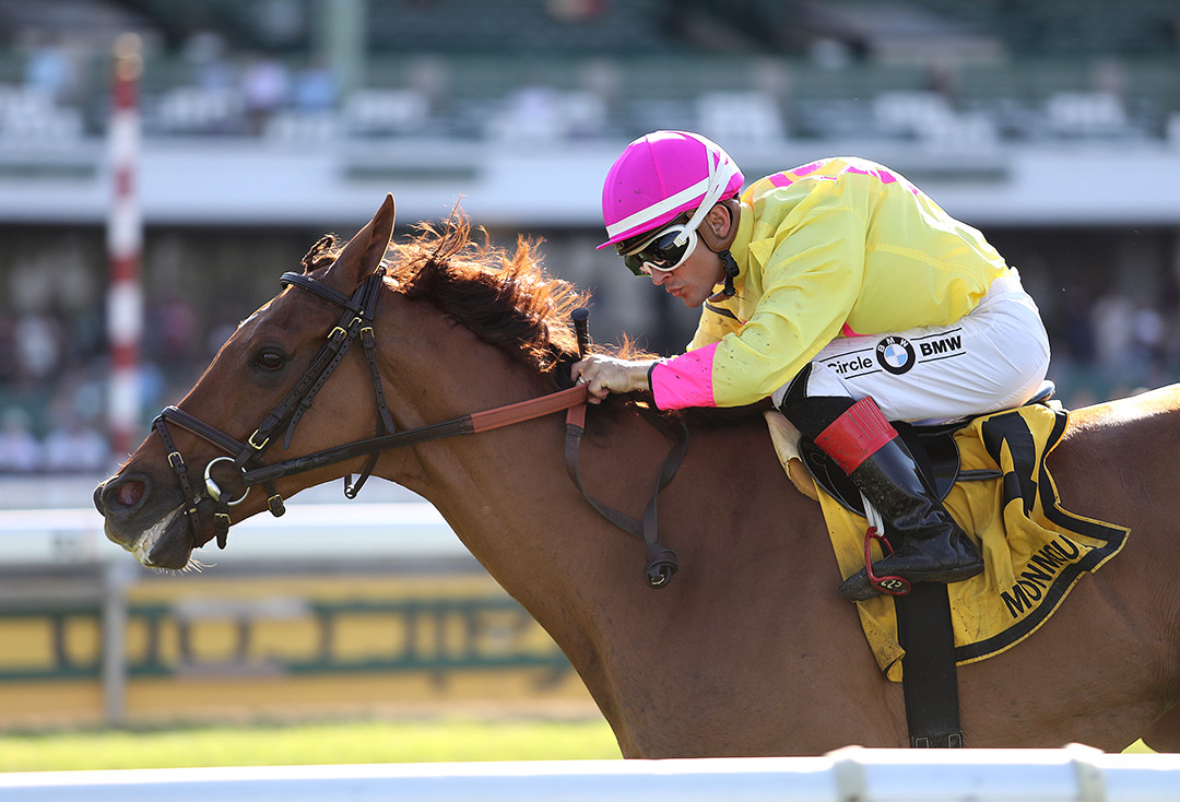 Devamani wins the 2021 Monmouth Stakes at Monmouth Park