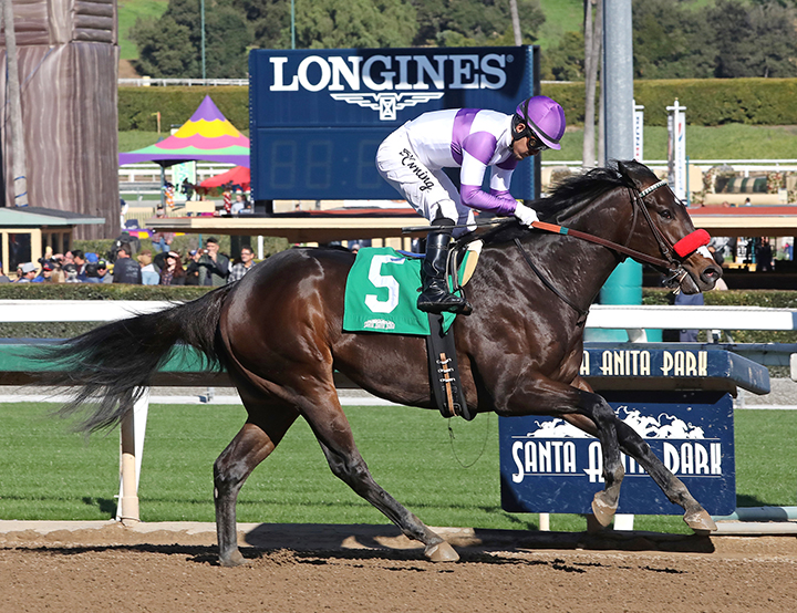Devil Made Me Doit wins a Dec. 28 maiden race at Santa Anita