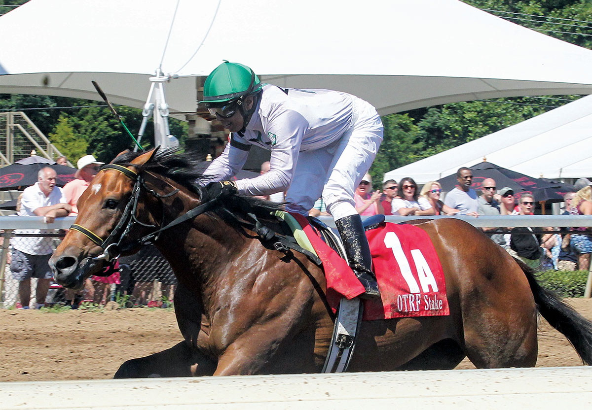 Diamond Dust wins the 2018 Hoover Stakes