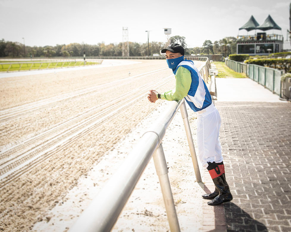 Hector Diaz Jr. at Tampa Bay Downs in February 2021