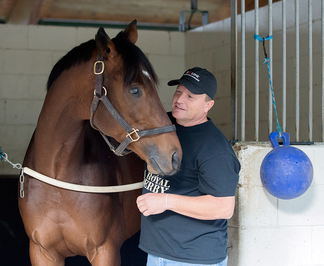 Trainer Buff Bradley with Divisidero at Gulfstream Park in 2017
