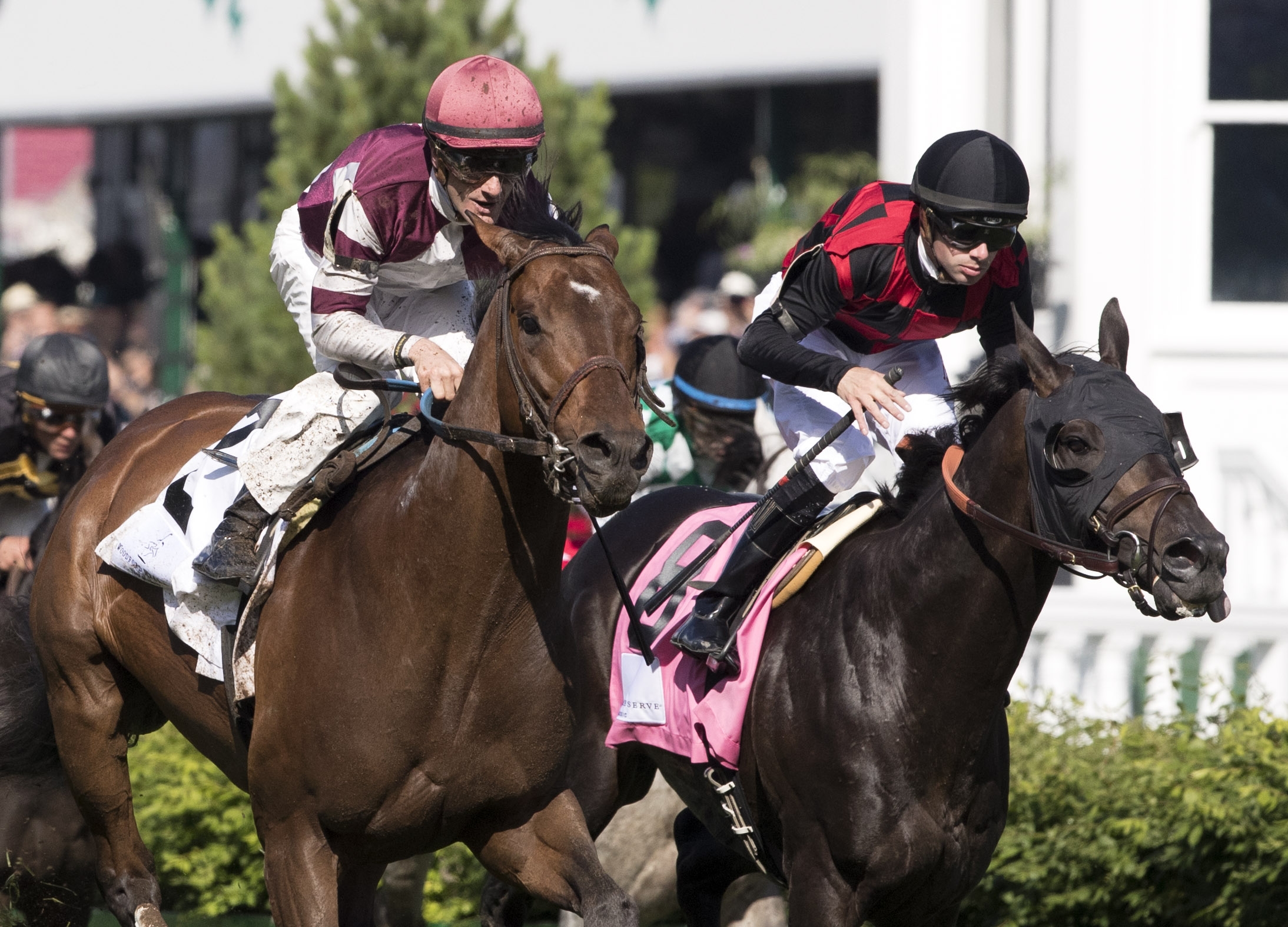 Beach Patrol (No. 8) finishes second in the 2017 Turf Classic at Churchill Downs