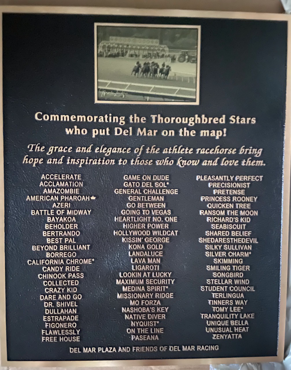 Plaque commemorating Del Mar greats to be unveiled in downtown plaza