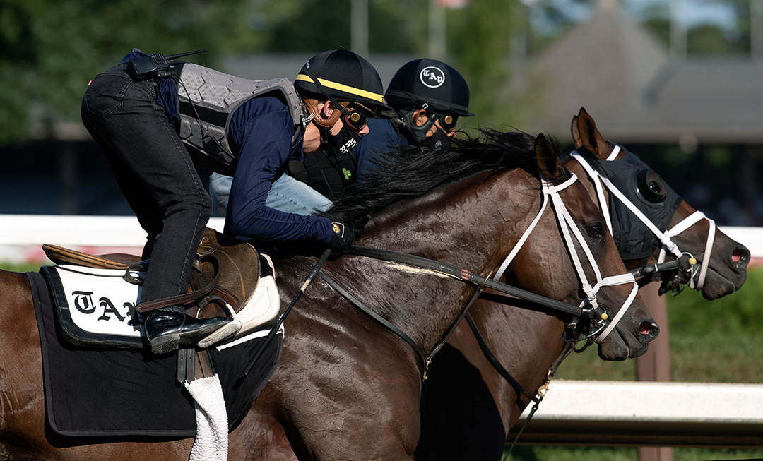 Dr Post (outside) and Money Moves train at Saratoga on Aug. 21
