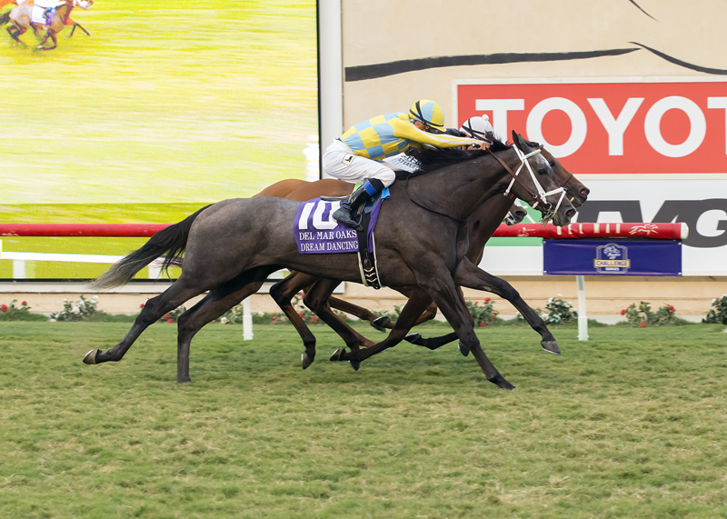 Dream Dancing wins the 2017 Del Mar Oaks