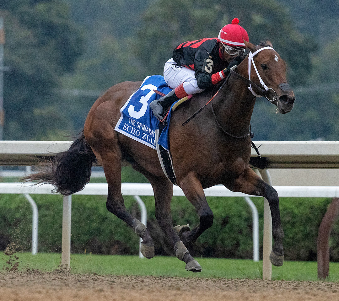 Echo Zulu wins the 2021 Spinaway Stakes at Saratoga Race Course