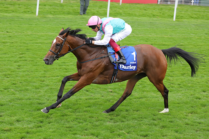 Enable wins the 2019 Yorkshire Oaks at York Racecourse