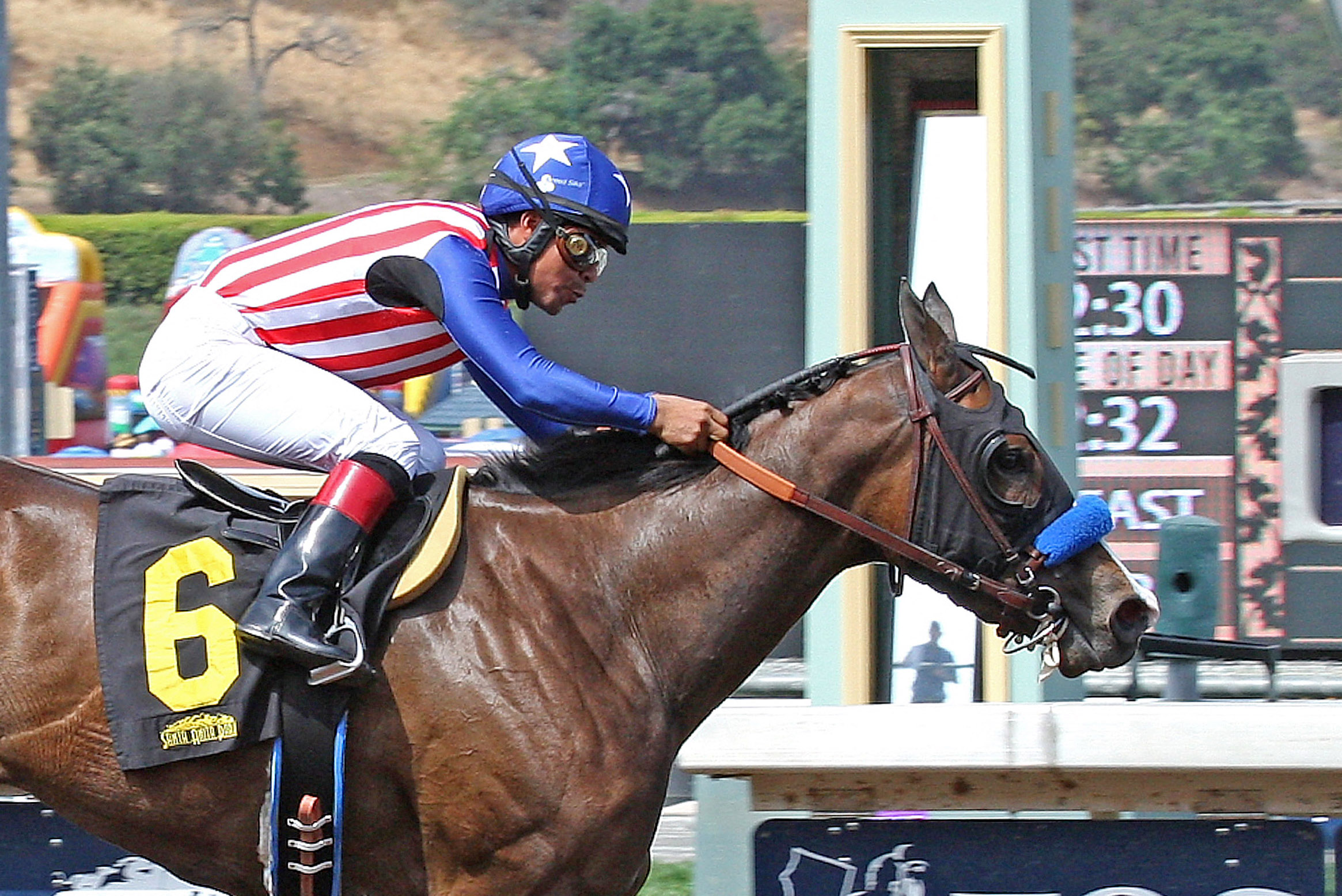 Enchanting Lady wins the 2015 Santa Paula Stakes