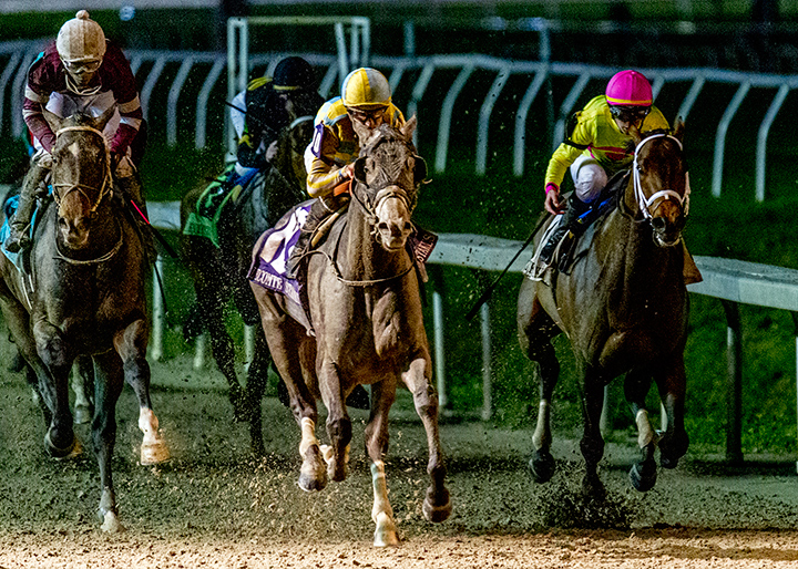 Enforceable wins the 2020 Lecomte Stakes at Fair Grounds