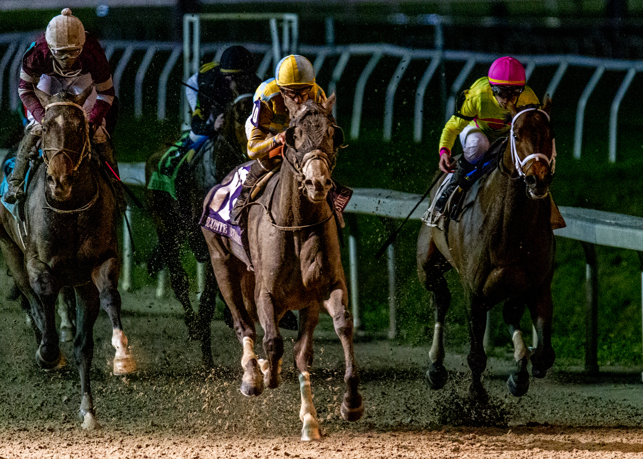Enforceable wins the 2020 Lecomte Stakes at Fair Grounds