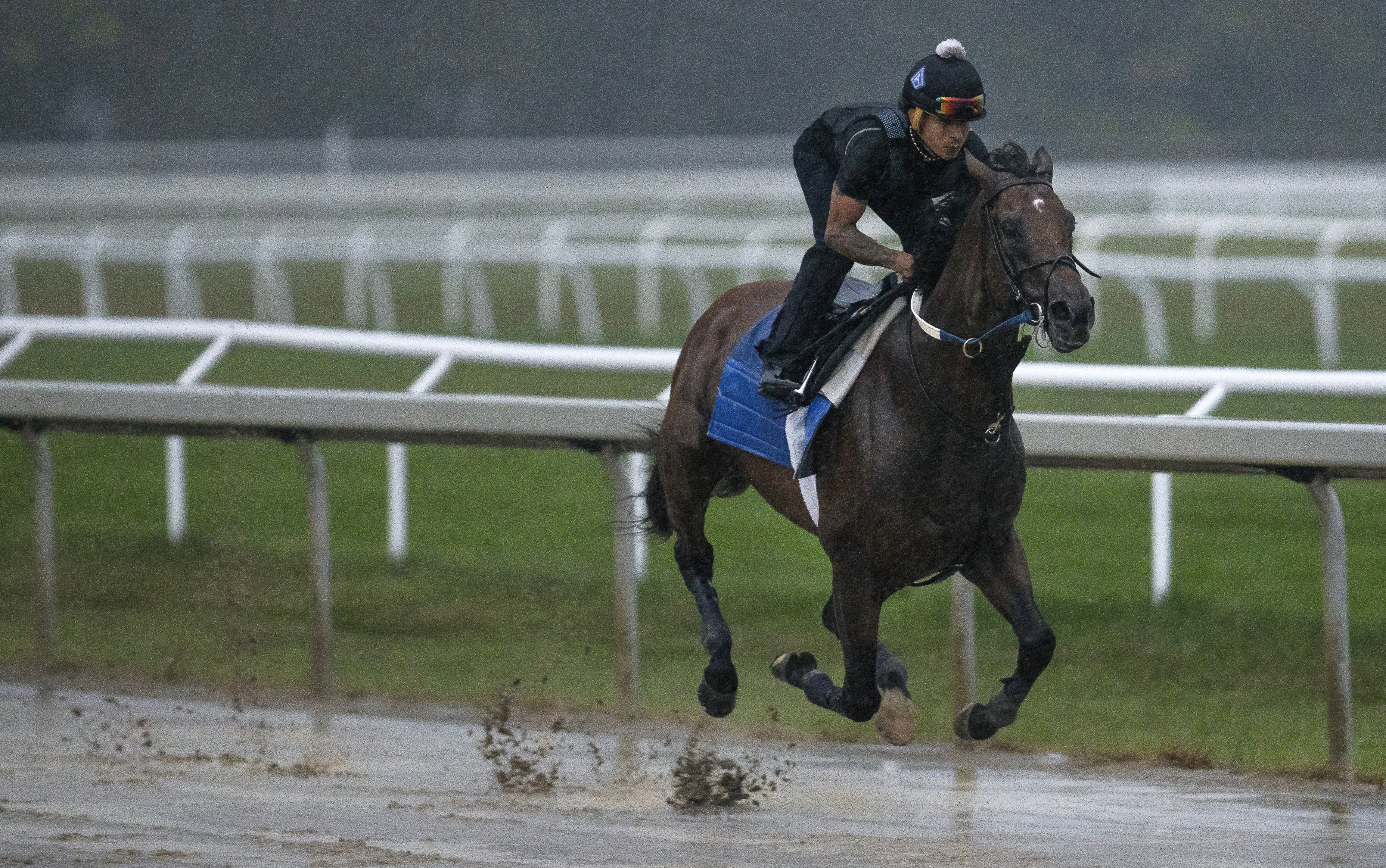 Epicenter works over Oklahoma track at Saratoga on July 25 2022