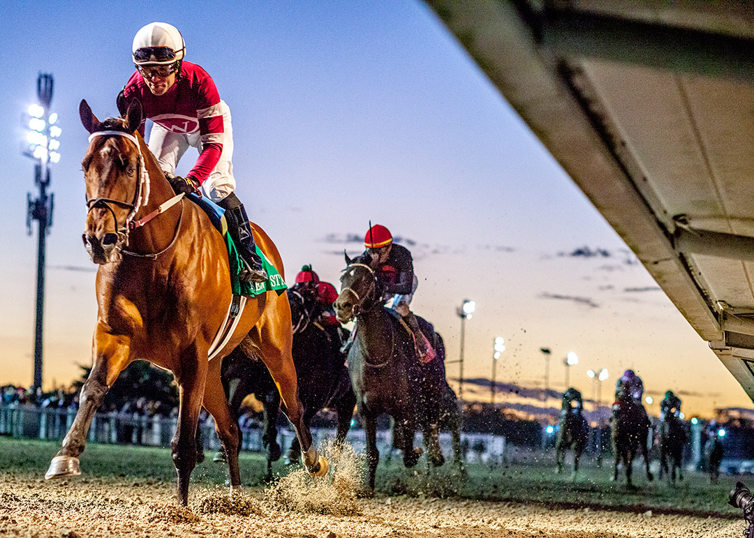 Epicenter wins the 2022 Risen Star Stakes at Fair Grounds