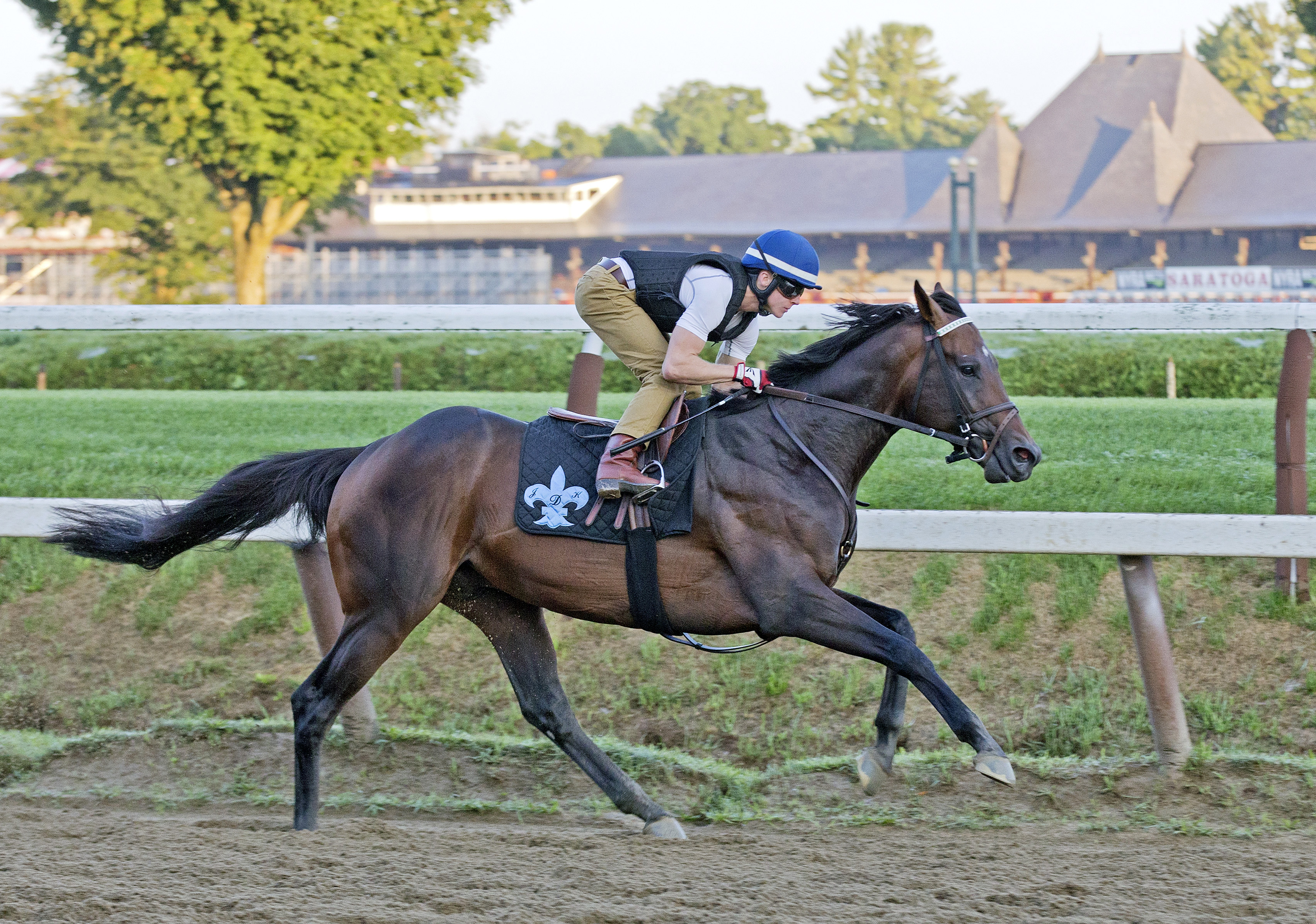 Exaggerator breezes at Saratoga on Aug. 20