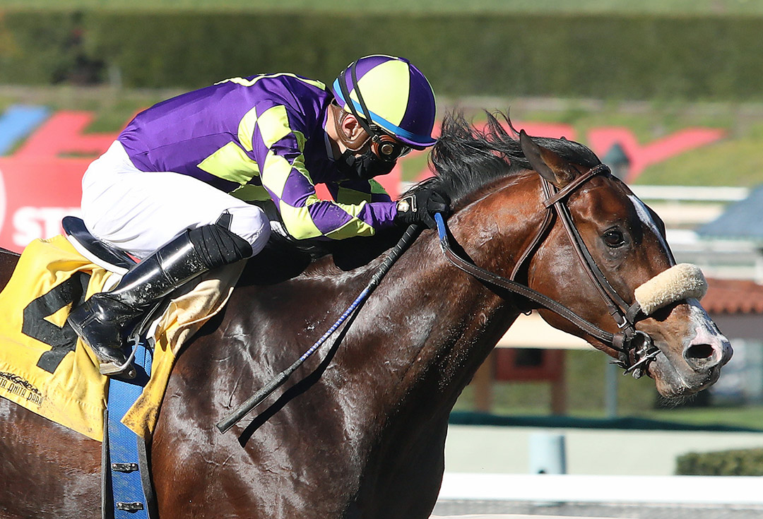 Express Train wins the 2021 San Pasqual Stakes at Santa Anita Park