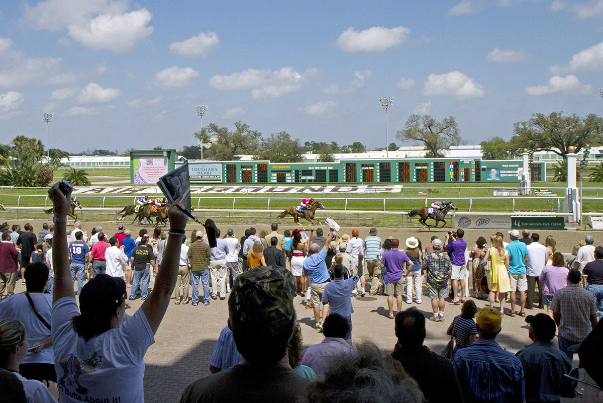 Fans at Fair Grounds Race Course