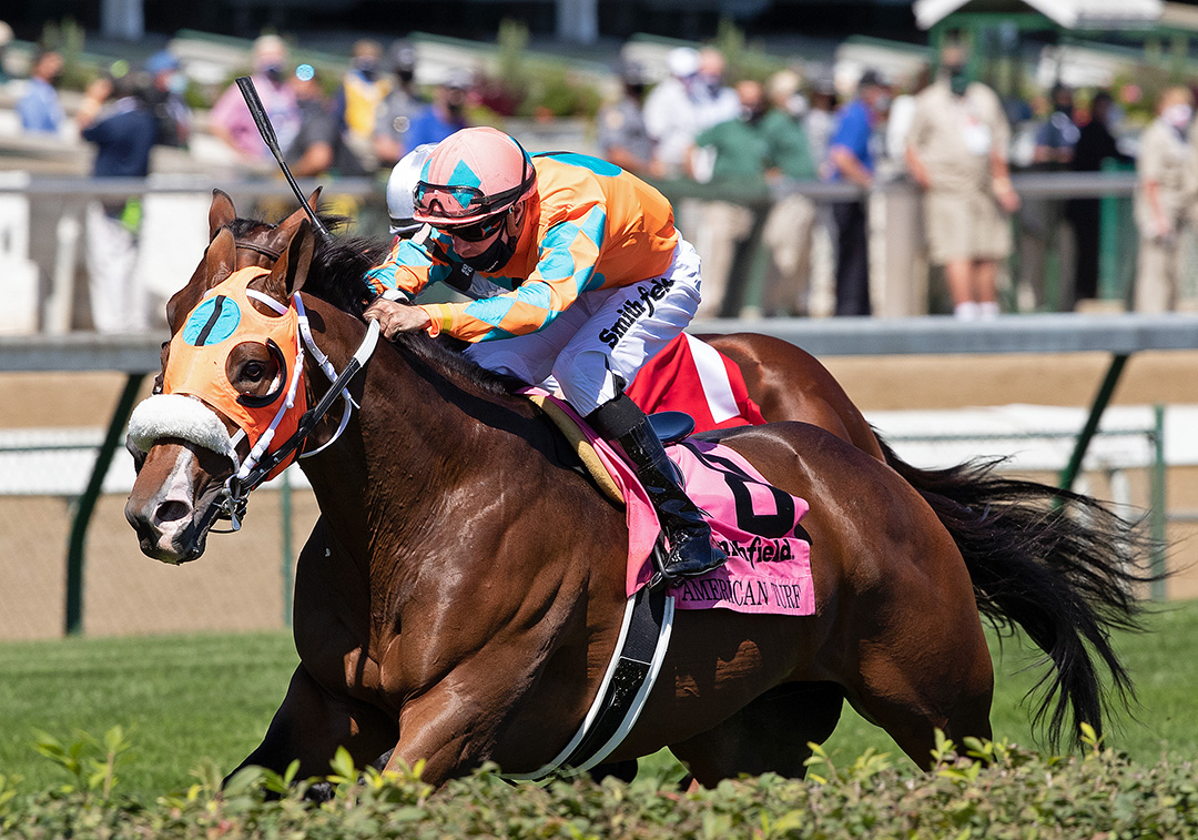 Fancy Liquor wins the 2020 American Turf at Churchill Downs