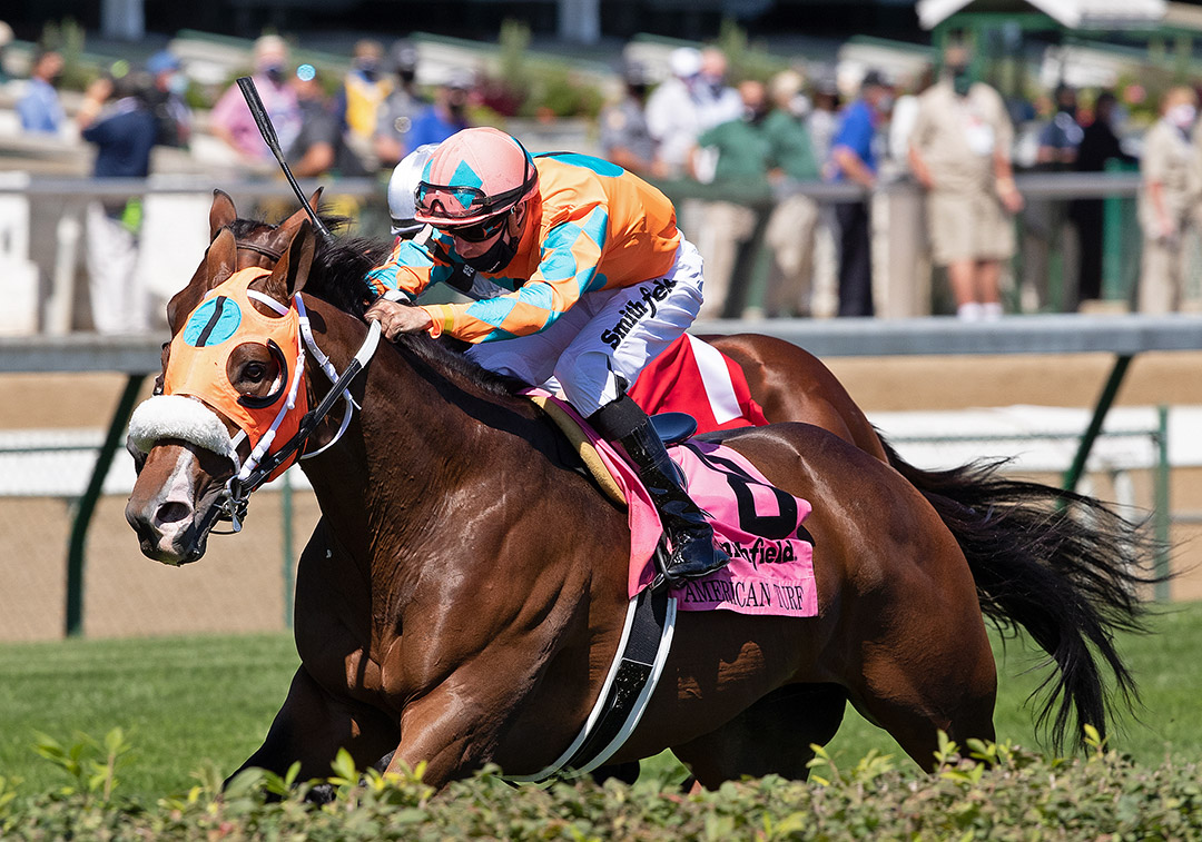 Fancy Liquor wins the 2020 American Turf at Churchill Downs