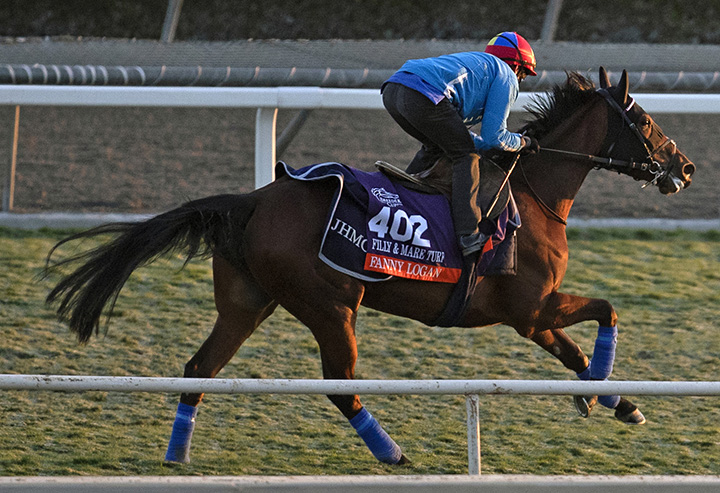 Fanny Logan trains at Santa Anita Park on Oct. 31