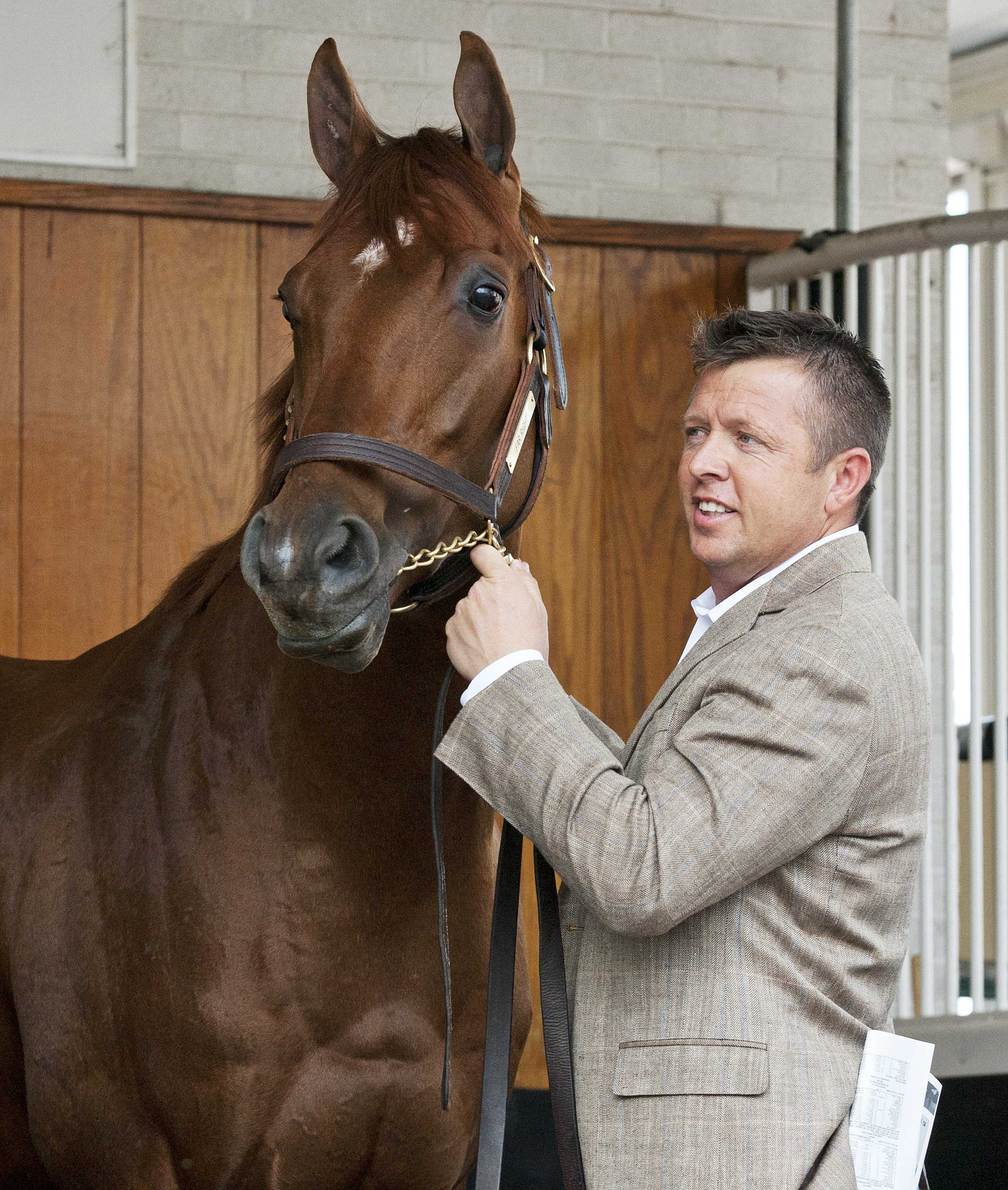 Far Right with trainer Ron Moquett