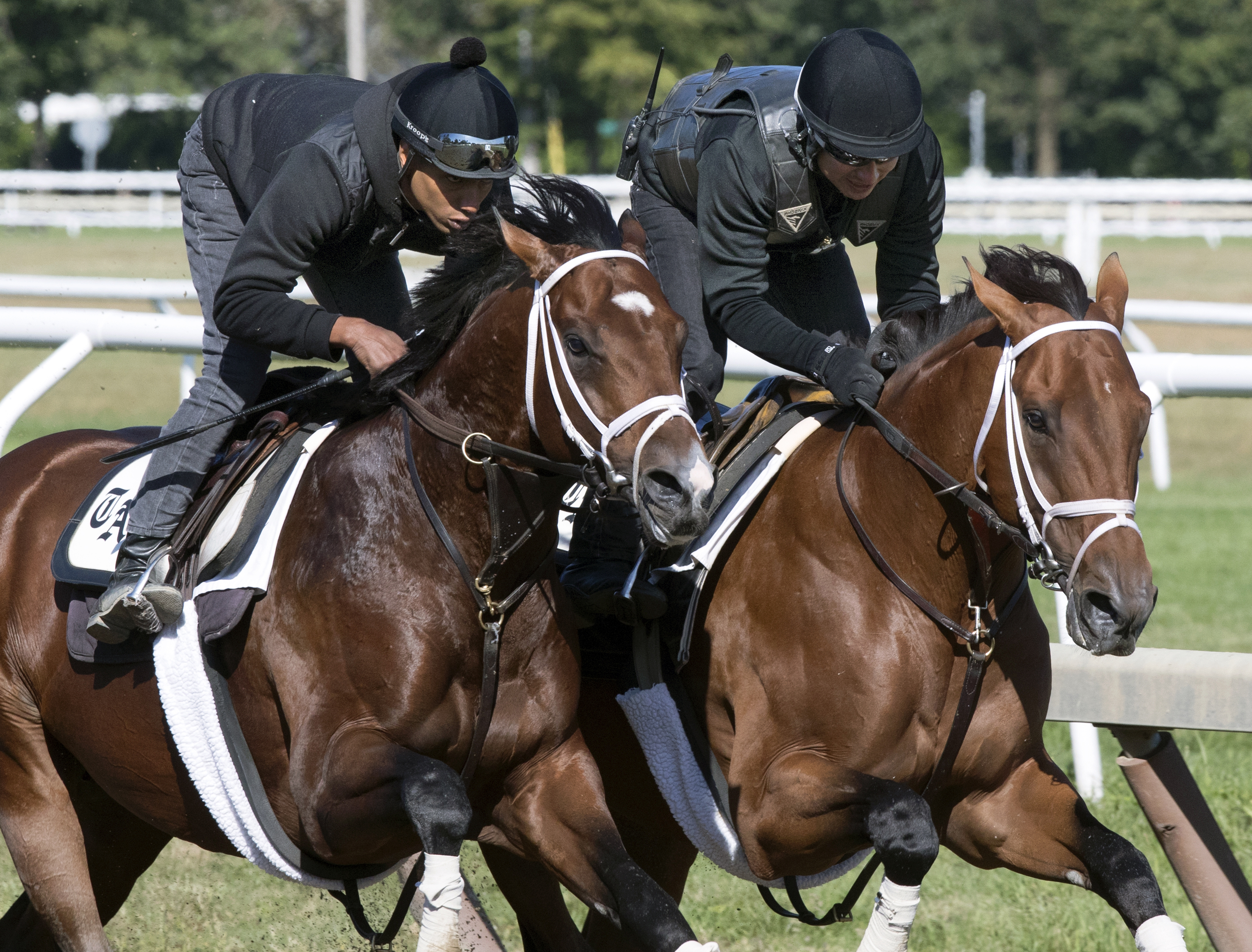 Far From Over and Keen Ice work at Saratoga on Sept. 2