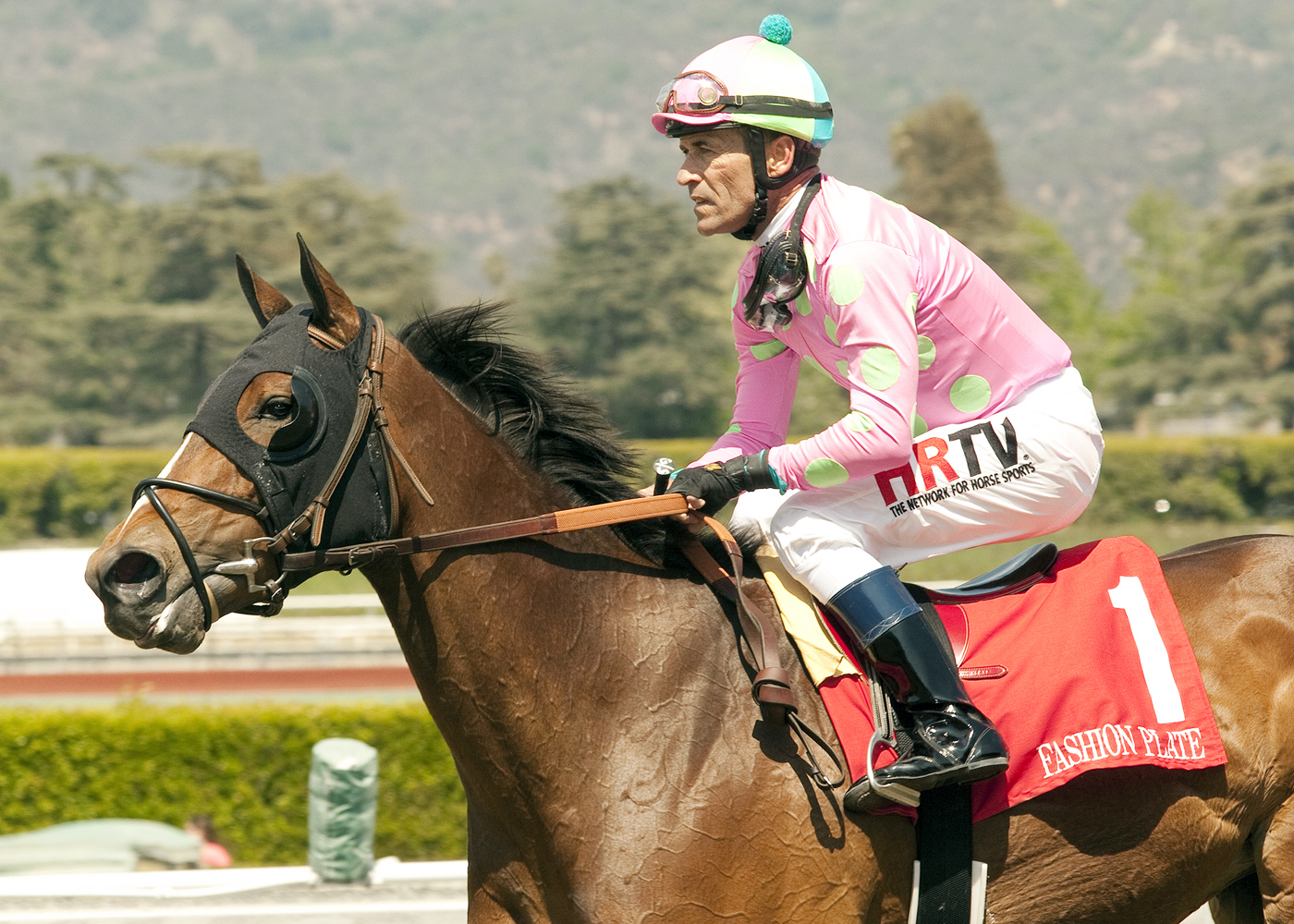 Fashion Plate wins the Santa Anita Oaks