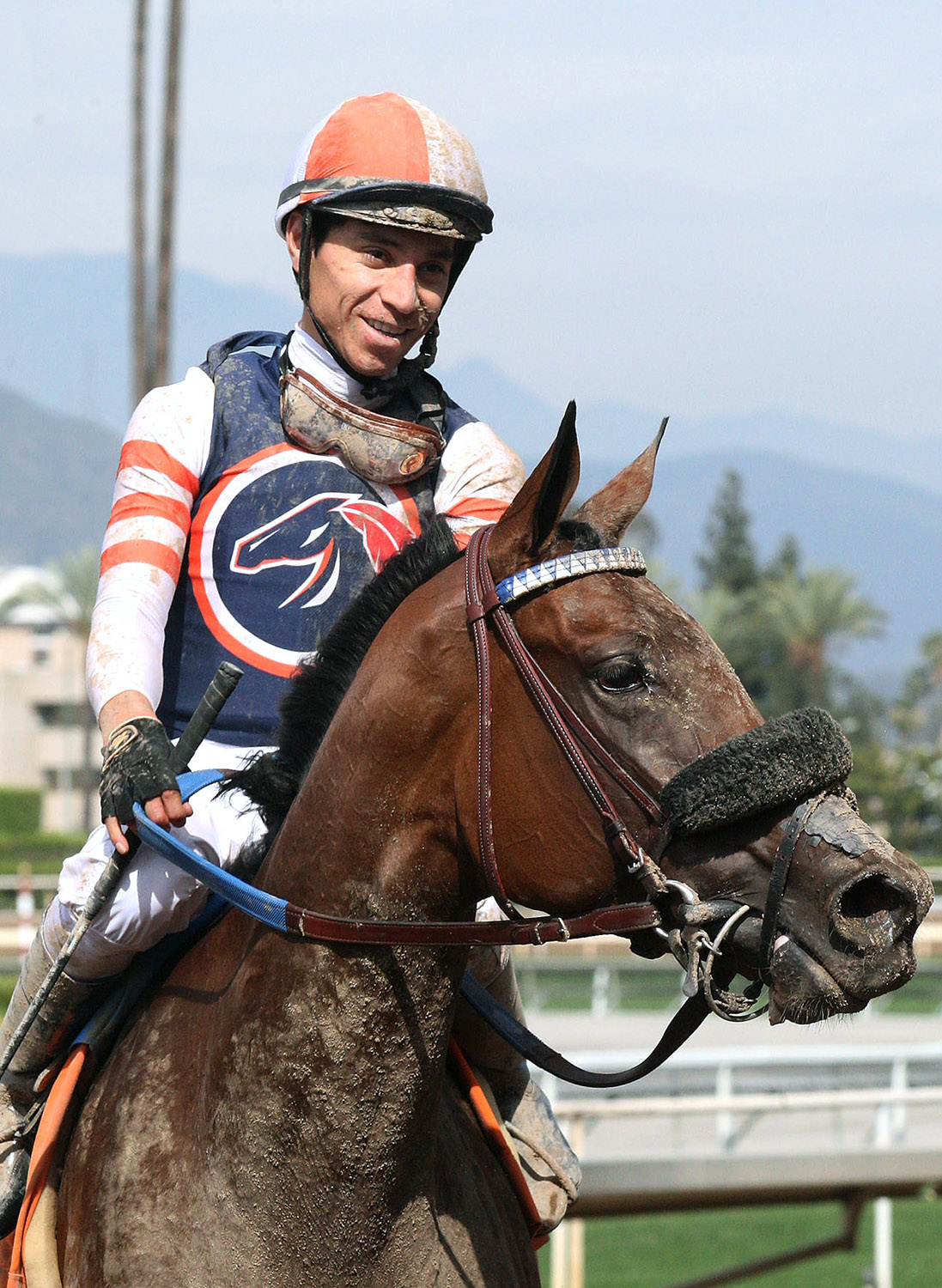 Geovanni Franco aboard Fault after the Adoration Stakes