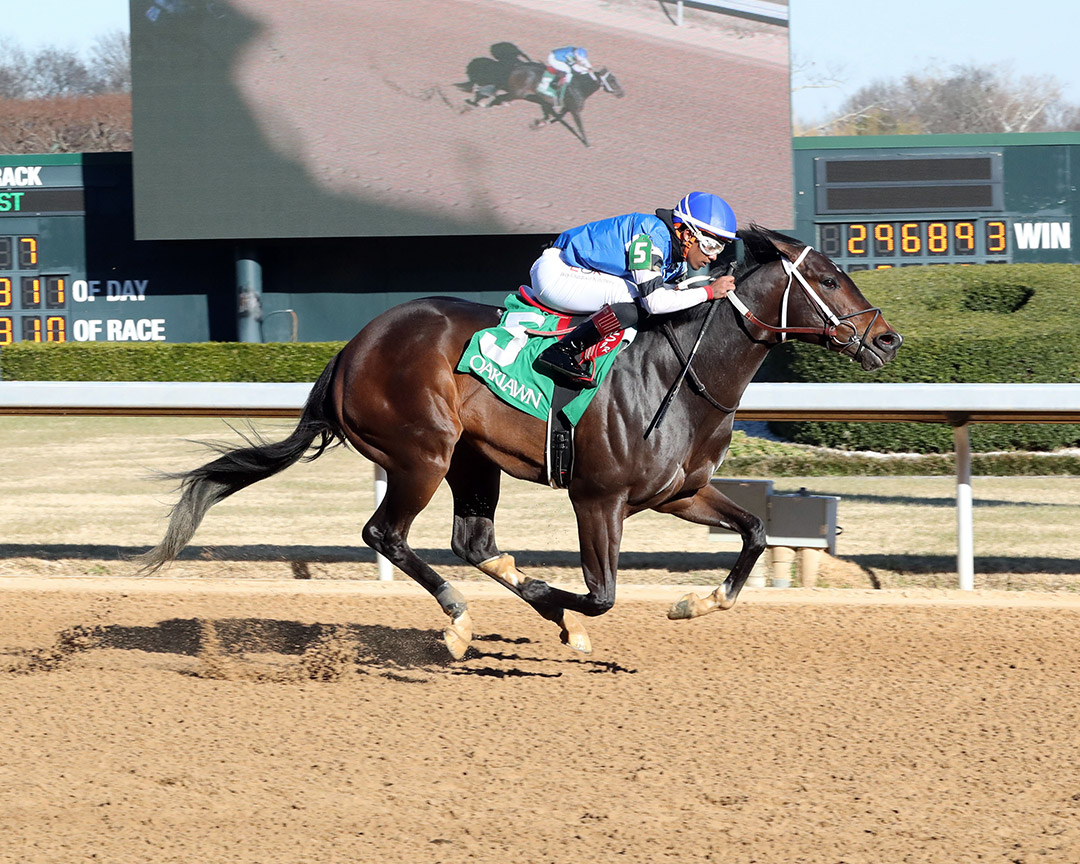 Favorite Outlaw wins a Jan. 29 maiden race at Oaklawn