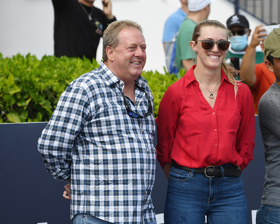 David Fawkes with daughter Natalie at Gulfstream Park on Oct. 17