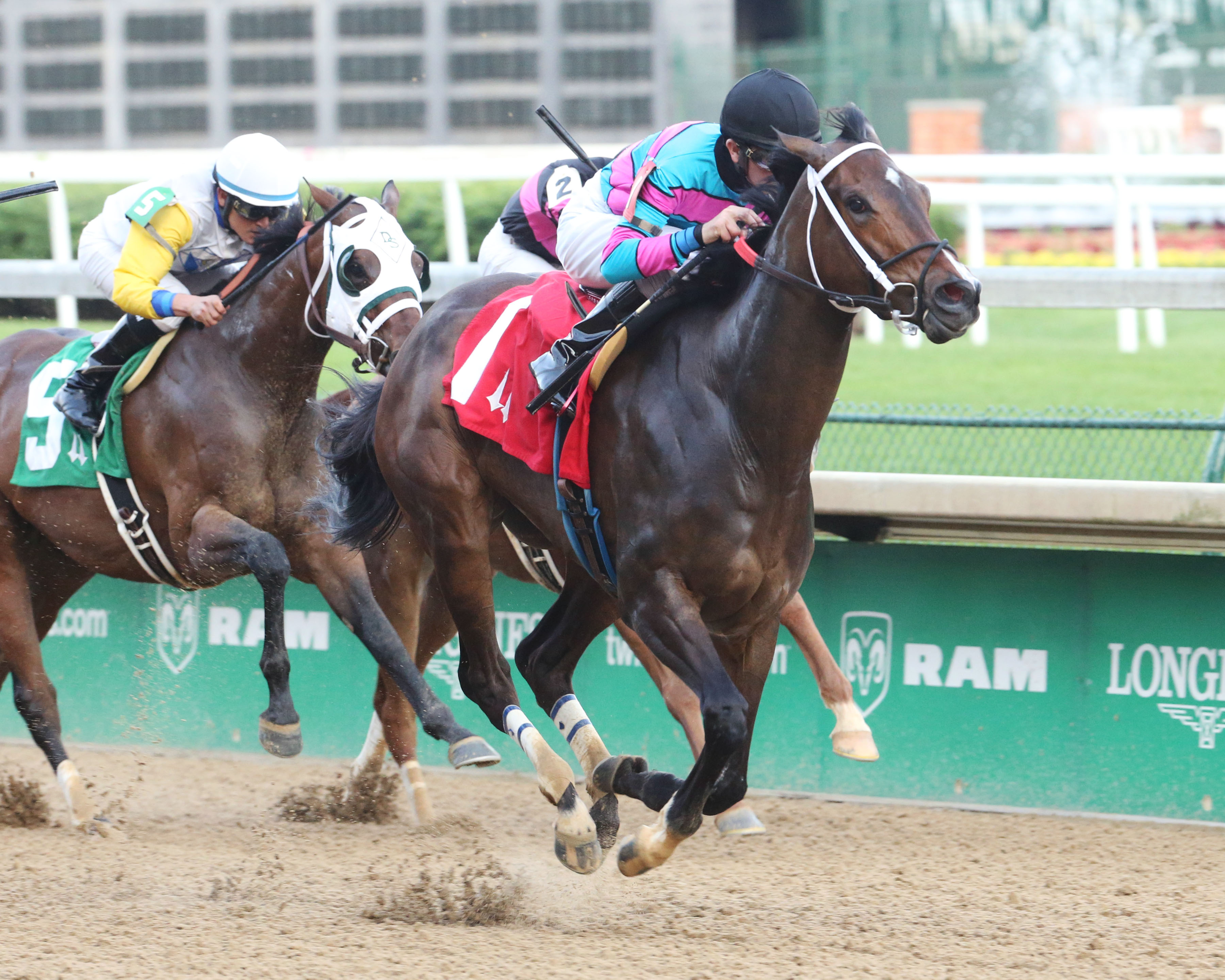 Finley'sluckycharm wins the Roxelana Overnight Stakes