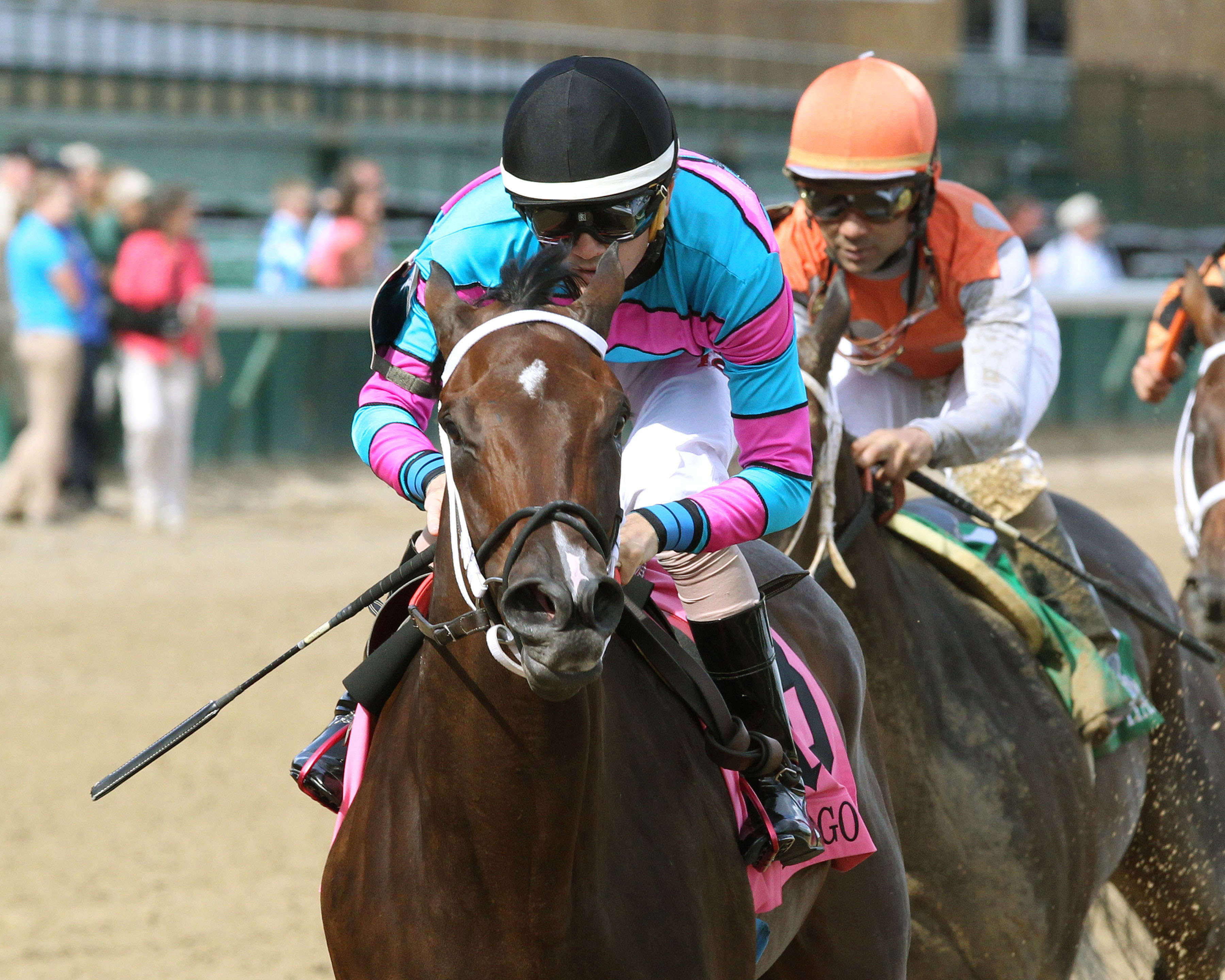 Finley'sluckycharm wins the 2017 Chicago Handicap