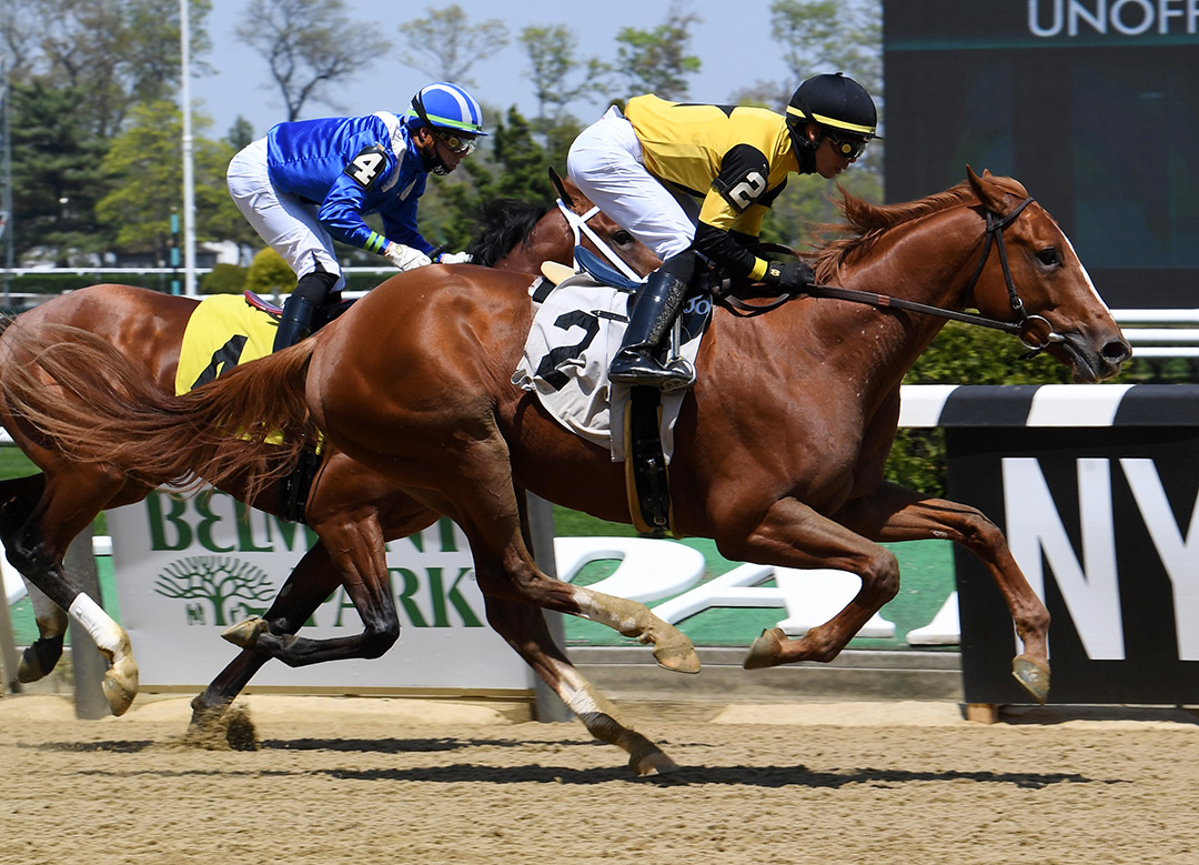 First Captain wins an April 24 maiden race at Belmont Park