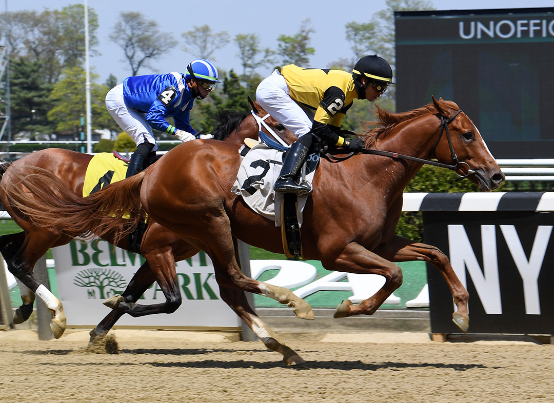 First Captain wins an April 24 maiden race at Belmont Park