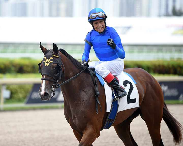 Edgar Prado tops the all-time jockey wins list with Flying Aletha at Gulfstream Park
