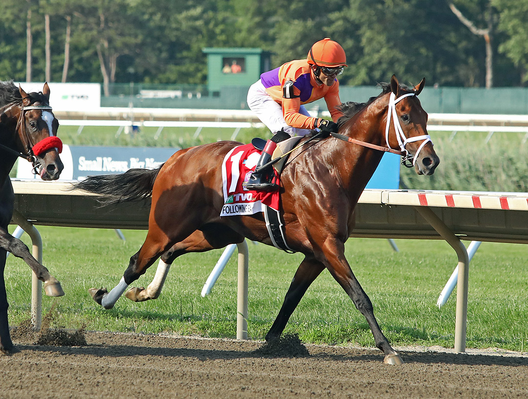 Following Sea finishes second in the 2021 Haskell Stakes at Monmouth Park