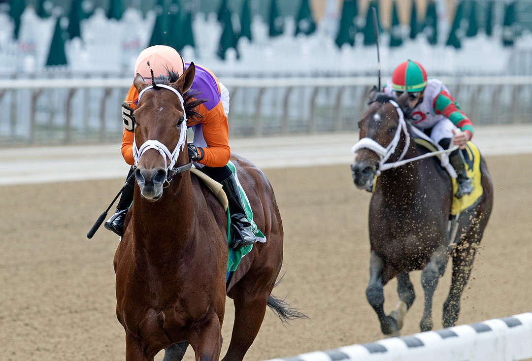 Following Sea wins the 2021 Vosburgh Stakes at Belmont Park