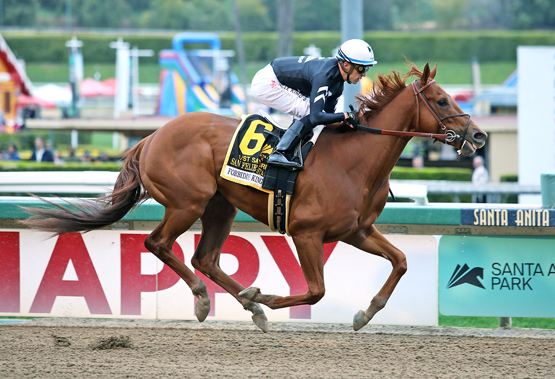 Forbidden Kingdom wins the San Felipe Stakes at Santa Anita Park