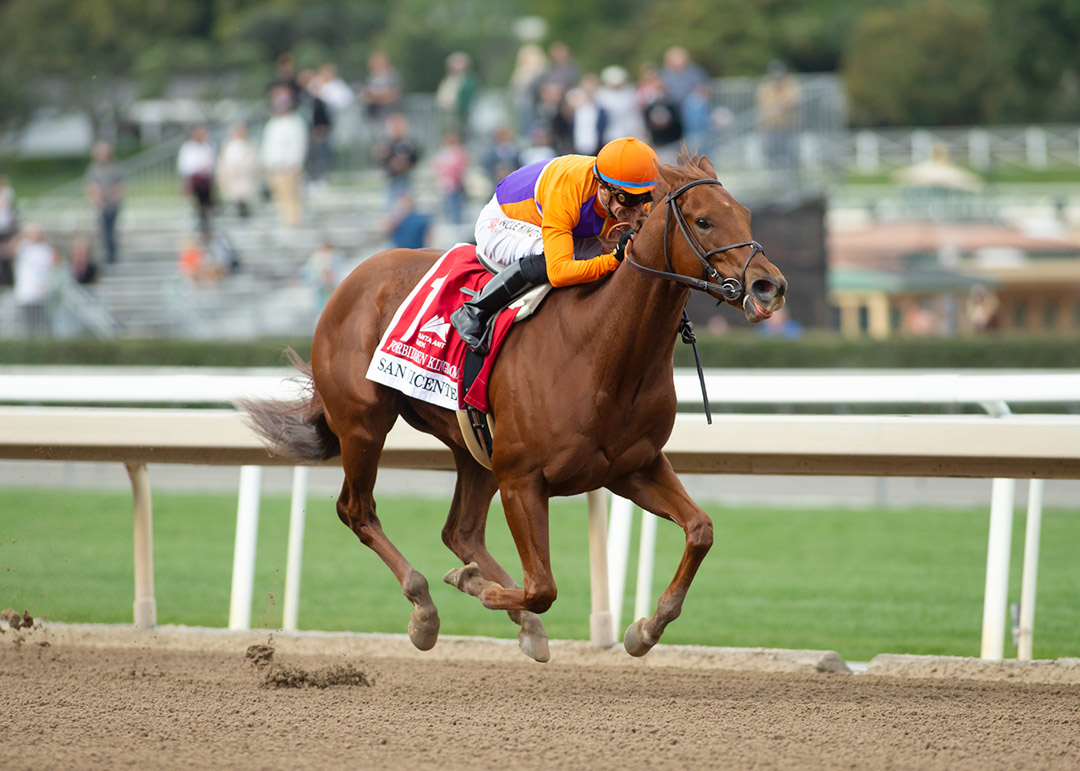 Forbidden Kingdom wins the 2022 San Vicente Stakes at Santa Anita