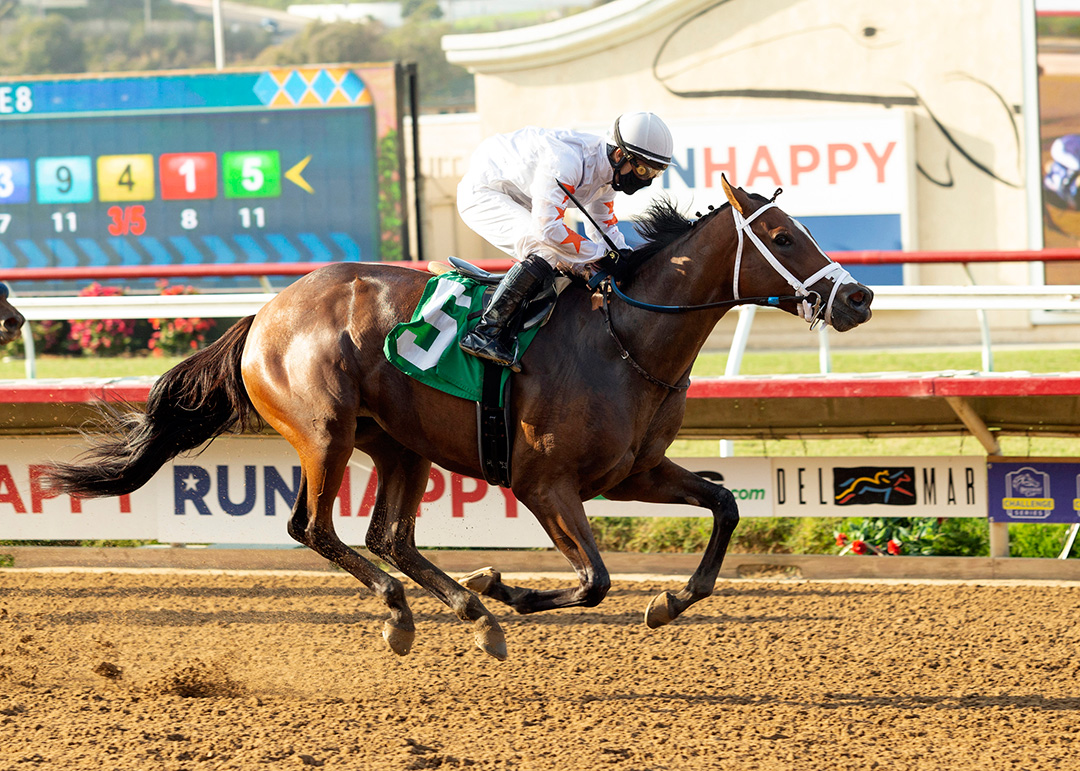 Forest Caraway wins an Aug. 15 maiden race at Del Mar