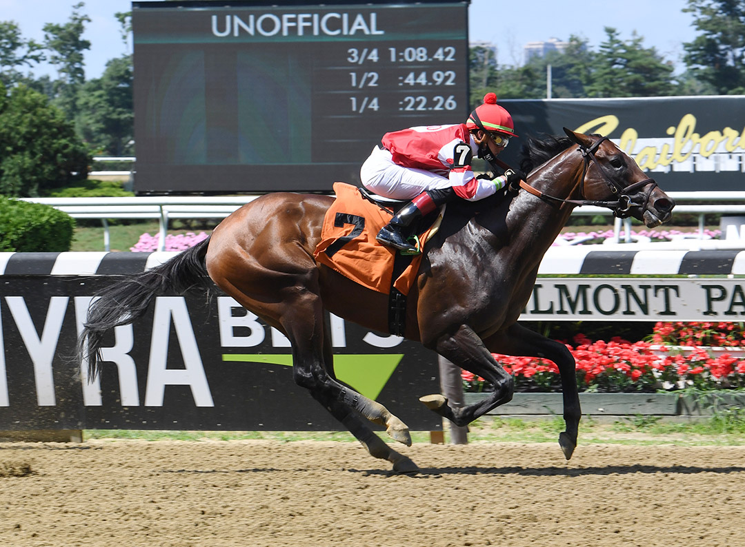 Fortin Hill wins a July 2021 allowance at Belmont Park