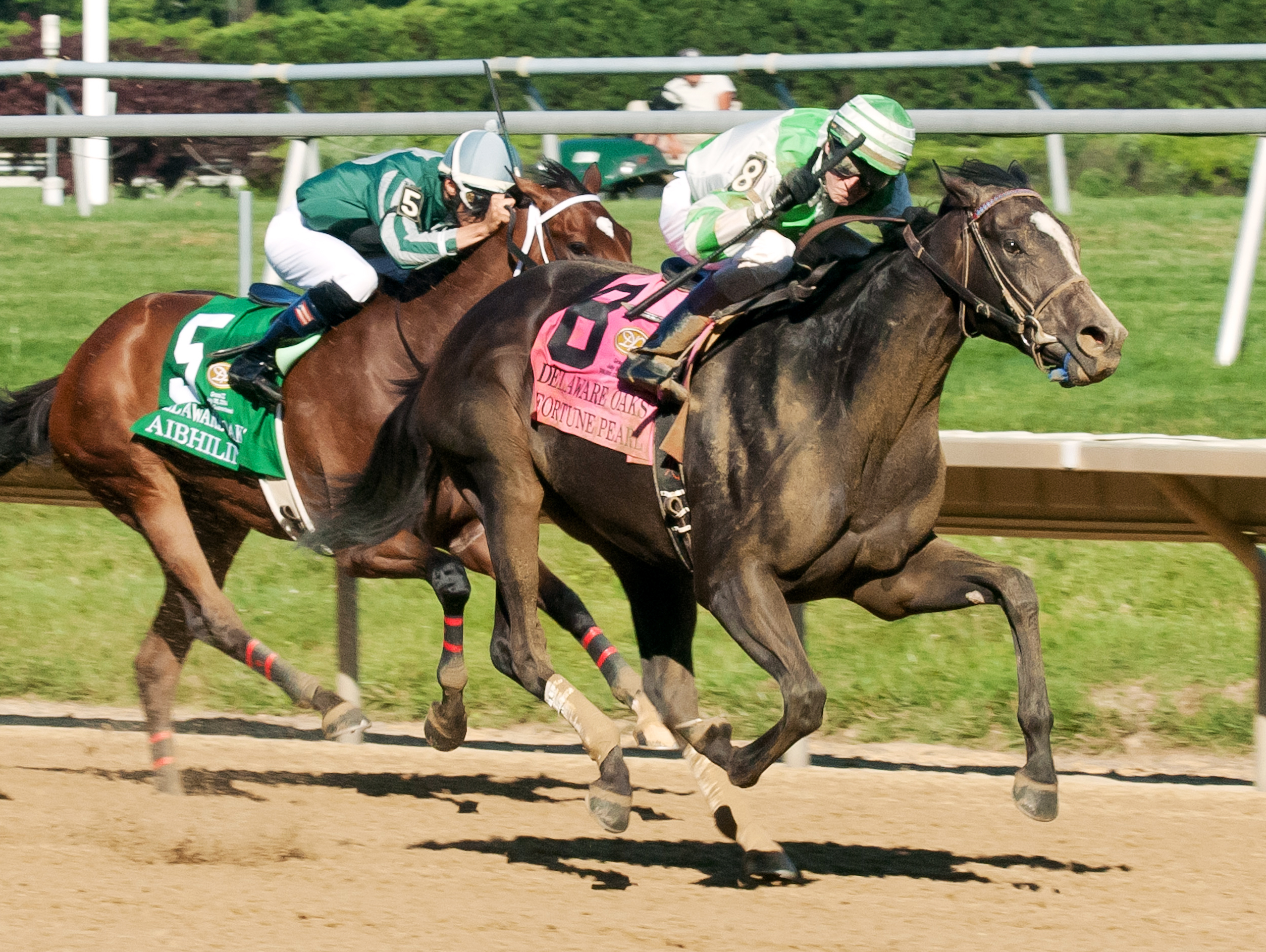 Fortune Pearl wins the Delaware Oaks