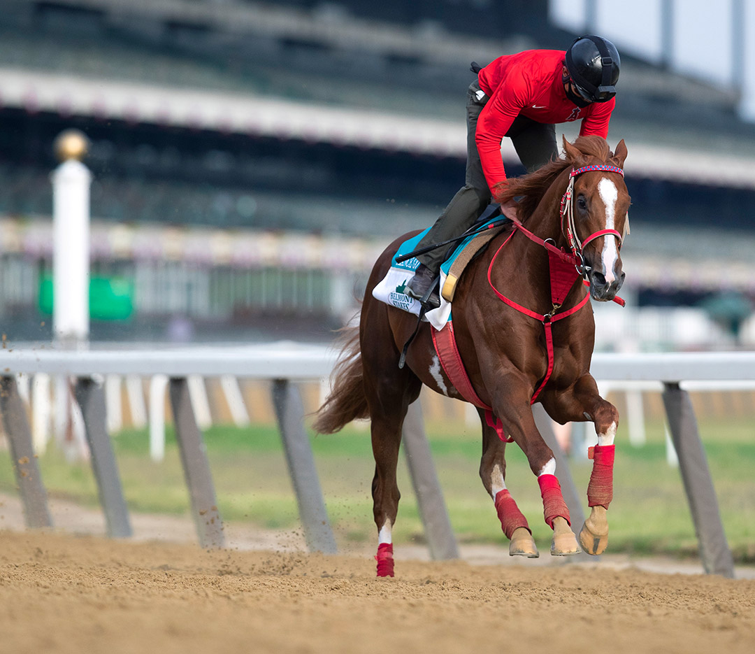 France Go de Ina breezes at Belmont Park on June 2