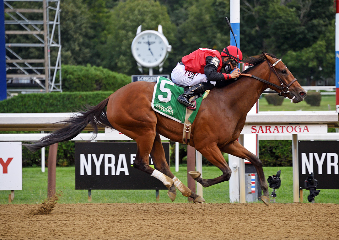 Frank's Rockette wins the 2020 Prioress Stakes at Saratoga Race Course