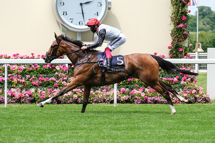 Frankly Darling wins the 2020 Ribblesdale Stakes at Royal Ascot